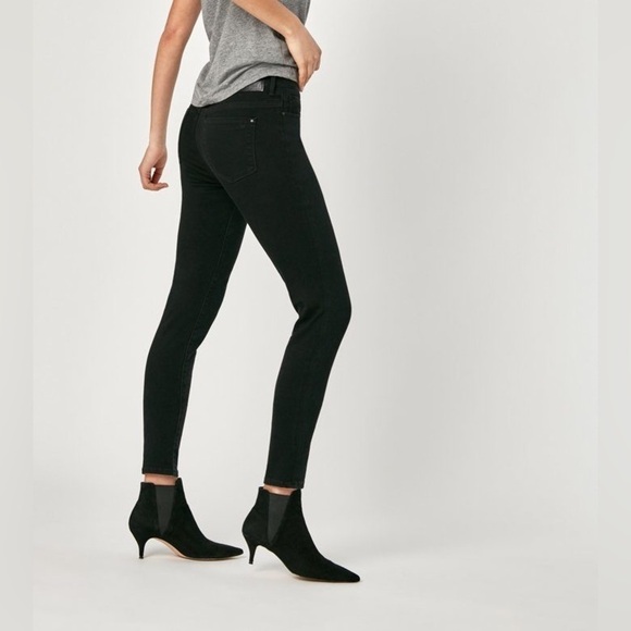 Mavi Tess Petite High Rise Skinny Black Brushed Size 33P - Picture 5 of 13